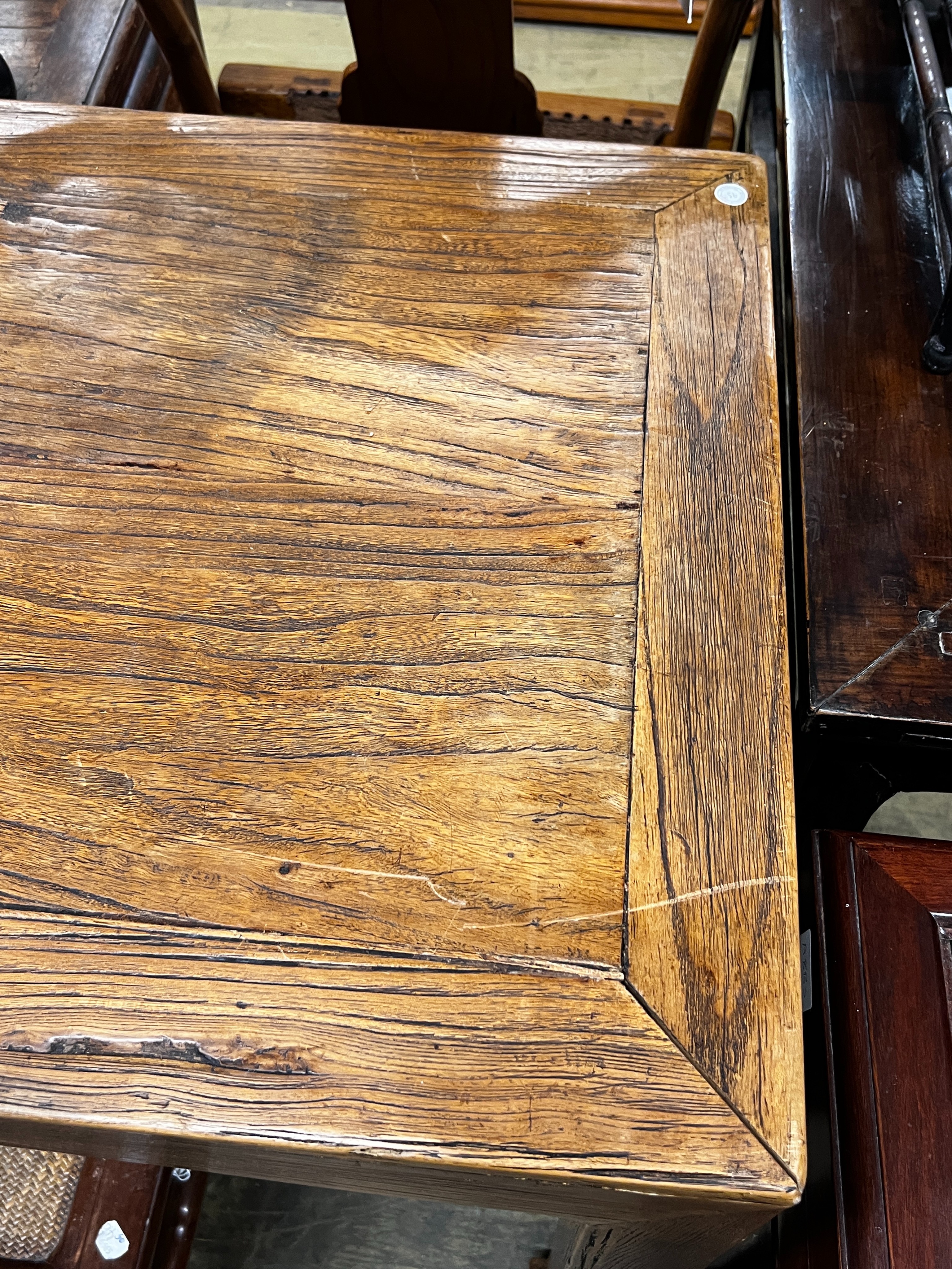 A Chinese elm altar table, width 170cm, depth 58cm, height 89cm